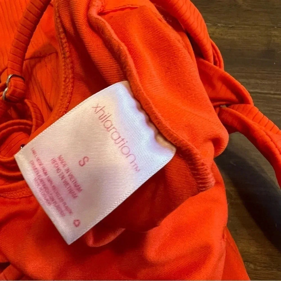 Xhiliration Orange One Piece Bikini Swimsuit Back Tie Small - Picture 3 of 3